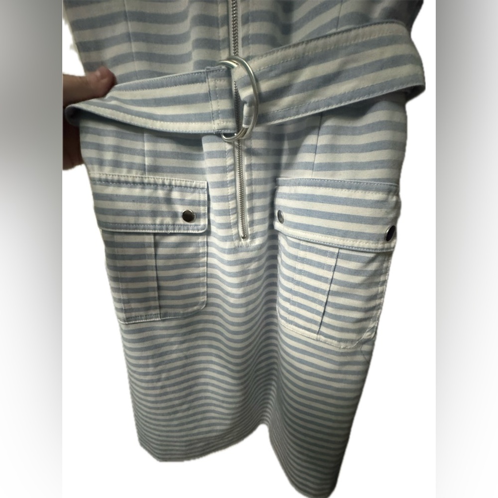 Nautical/Costal Women’s Striped Utility Dress w/ Belt 14 - Picture 2 of 7